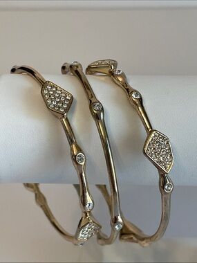 R.J. Graziano Gold-Tone Crystal Accent Bangle Bracelet Set
